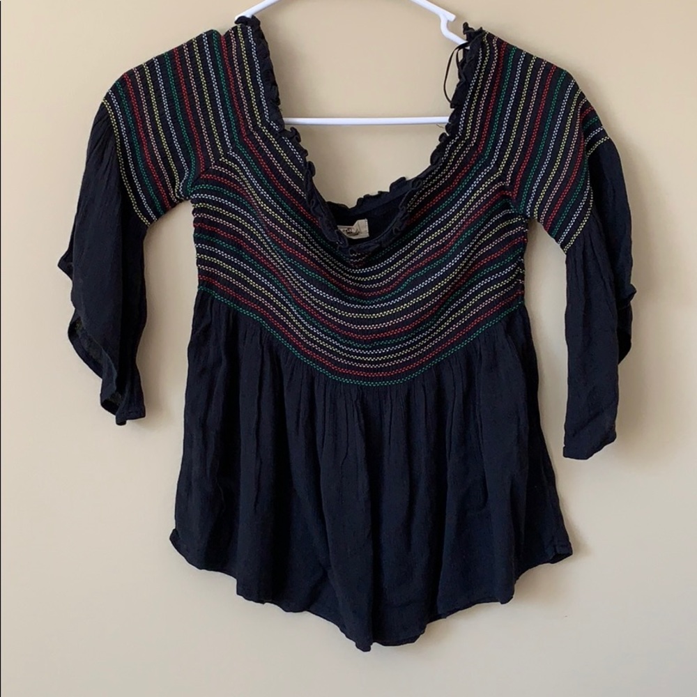 Black off the shoulder blouse from Holister